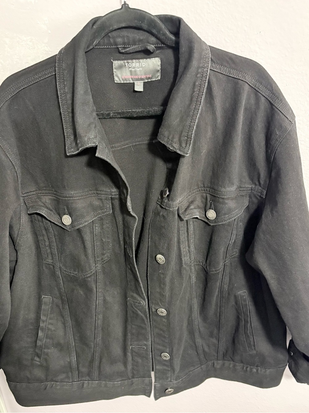 torrid Black Denim Jean Jacket with Button Front